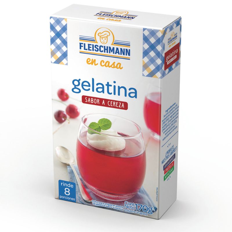 Gelatina de cereza Fleischmann 8 porciones