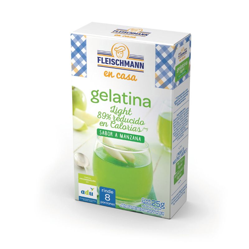 Gelatina light de manzana Fleischmann 8 porciones
