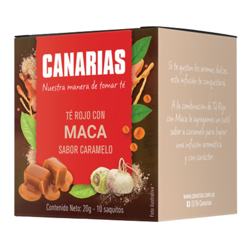 Té Rojo con maca sabor caramelo Canarias x 10