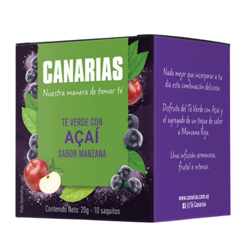 Té Verde con acaí sabor manzana Canarias x 10