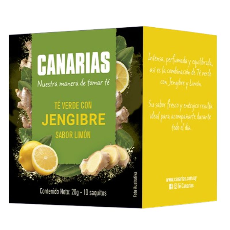 Té Verde con jengibre sabor limón Canarias x 10